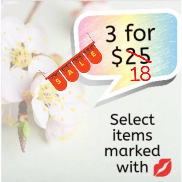 MARKDOWN -- SELECT ITEMS NOW 💋3 for $18💋 - Picture 1 of 1